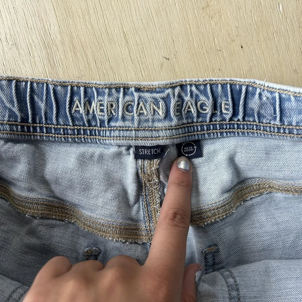 American Eagle Outfitters Shorts Womens M 32W Blue Easy Shortie Cutoff Stretch